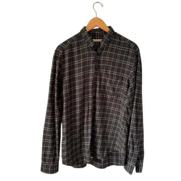 BURBERRY BRIT Mens Sz Large Plaid Print Long Sleeve Shirt - Picture 1 of 11